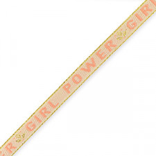 Ribbon text "Girl Power" Pale pink-blush pink 